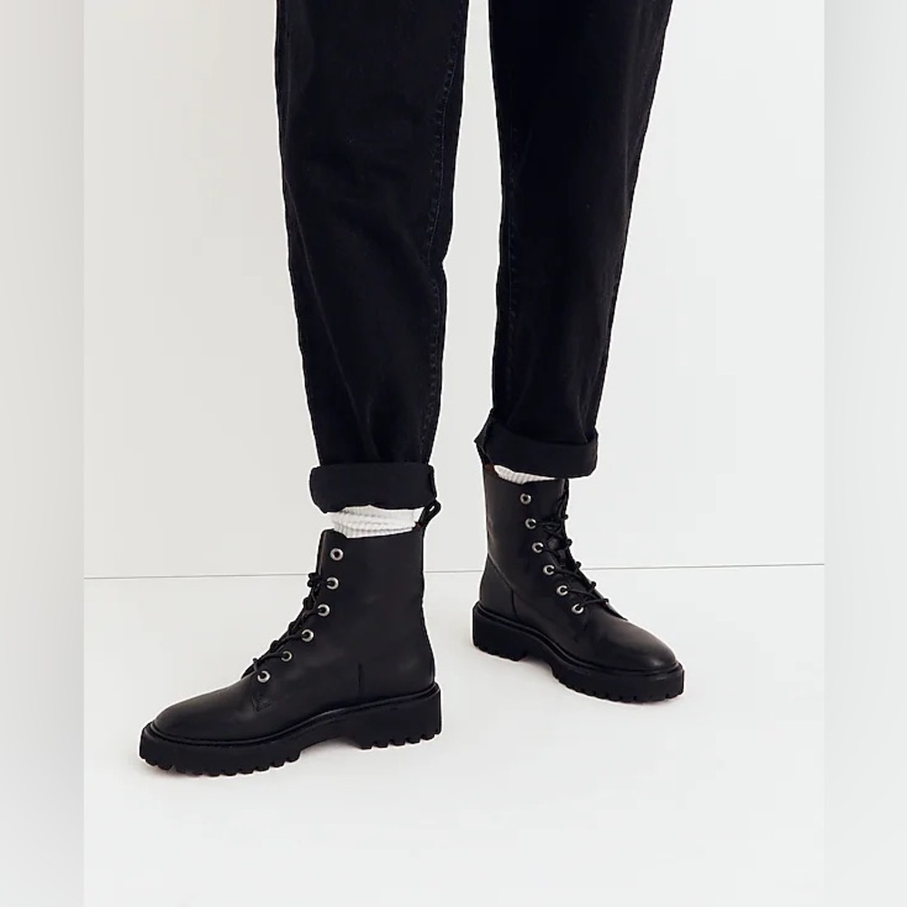 Madewell The Rayna Lace-Up Boot in Leather NG667